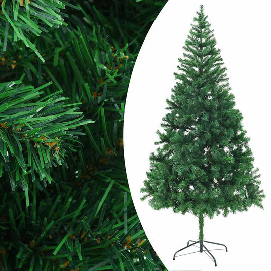Vidaxl kunstkerstboom met verlichting en kerstballen 910 takken 210 cm