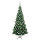 Vidaxl kunstkerstboom met verlichting en kerstballen l 240 cm groen