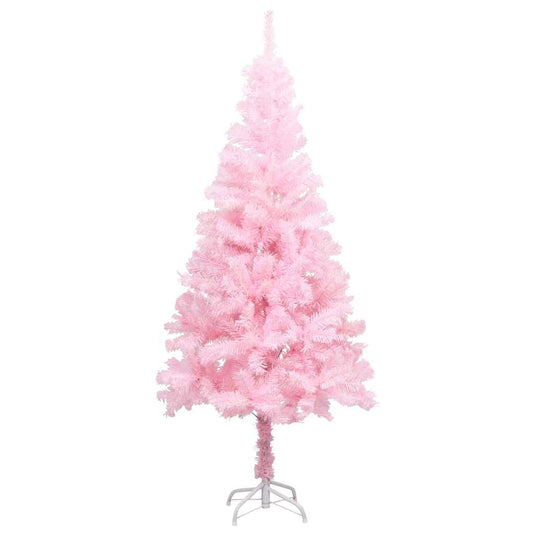 Vidaxl kunstkerstboom met verlichting en kerstballen 150 cm pvc roze