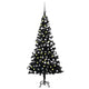 Vidaxl kunstkerstboom met verlichting en kerstballen 120 cm pvc zwart