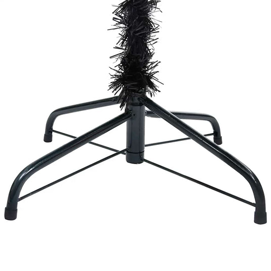 Vidaxl kunstkerstboom met verlichting en kerstballen 120 cm pvc zwart