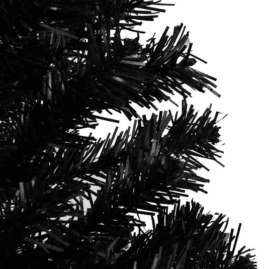 Vidaxl kunstkerstboom met verlichting en kerstballen 120 cm pvc zwart