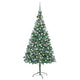 Vidaxl kunstkerstboom met verlichting kerstballen dennenappels 210 cm