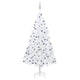 Vidaxl kunstkerstboom met verlichting en kerstballen 210 cm pvc wit