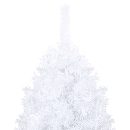 Vidaxl kunstkerstboom met verlichting en kerstballen 210 cm pvc wit