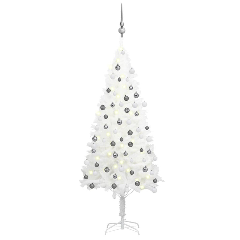Load image into Gallery viewer, Vidaxl kunstkerstboom met verlichting en kerstballen 120 cm wit
