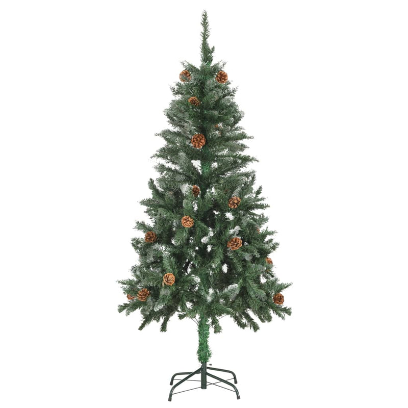 Load image into Gallery viewer, VidaXL Kunstkerstboom met verlichting en dennenappels 150 cm
