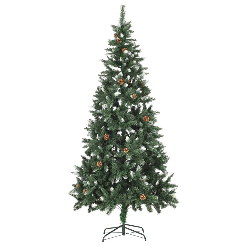 Load image into Gallery viewer, VidaXL Kunstkerstboom met verlichting en dennenappels 210 cm

