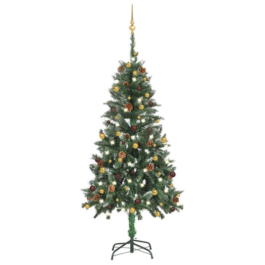 VidaXL Kunstkerstboom met verlichting en kerstballen 150 cm
