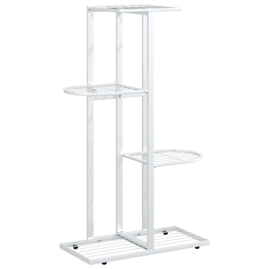 Vidaxl bloemenstandaard met 4 lagen 43x22x76 cm metaal wit
