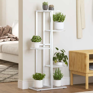 Vidaxl bloemenstandaard met 5 lagen 43x22x98 cm metaal wit