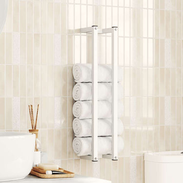 Vidaxl handdoekenrek 12,5x12,5x60 cm staal wit
