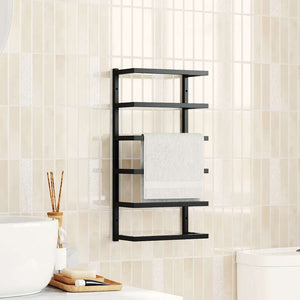 Vidaxl handdoekenrek 24x12x48 cm staal zwart
