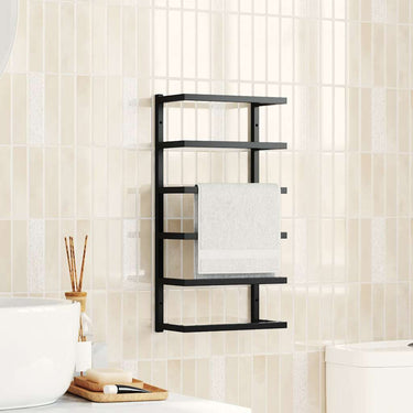Vidaxl handdoekenrek 24x12x48 cm staal zwart