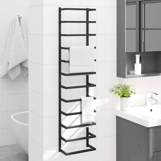 Vidaxl handdoekenrek 24x12x96 cm staal zwart