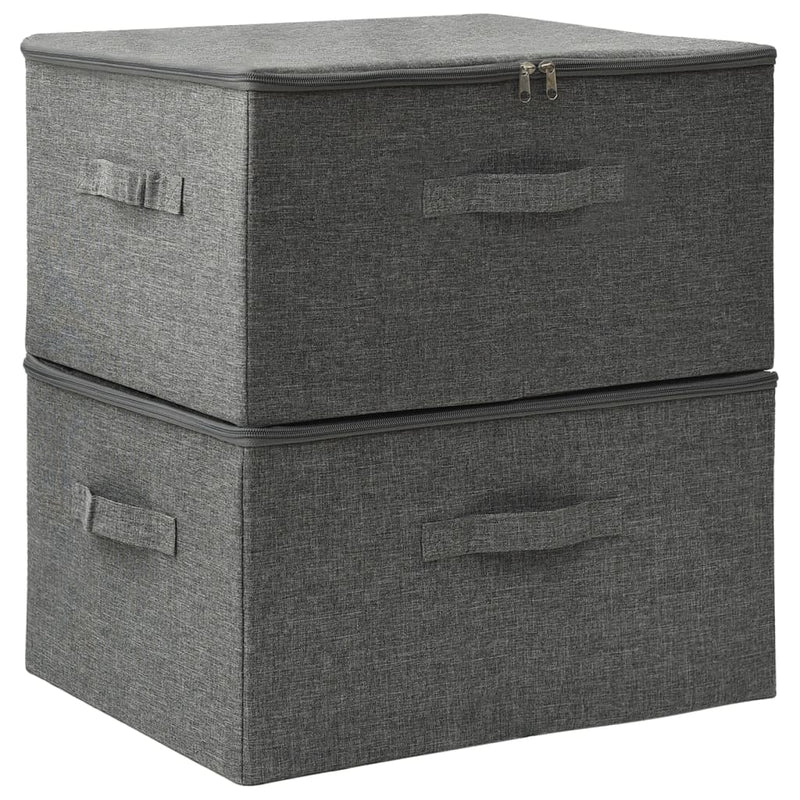 Load image into Gallery viewer, Vidaxl opbergboxen 2 st 43x34x23 cm stof antracietkleurig
