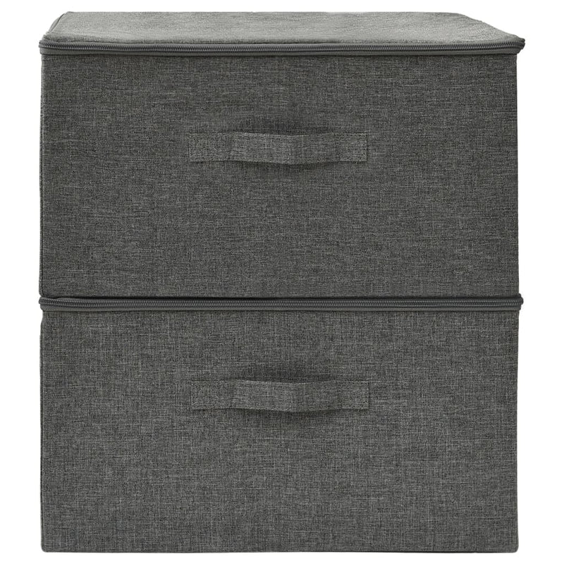 Load image into Gallery viewer, Vidaxl opbergboxen 2 st 43x34x23 cm stof antracietkleurig
