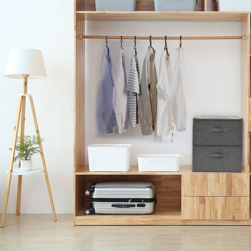 Load image into Gallery viewer, Vidaxl opbergboxen 2 st 43x34x23 cm stof antracietkleurig
