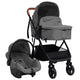 Vidaxl kinderwagen 3-in-1 staal lichtgrijs en zwart