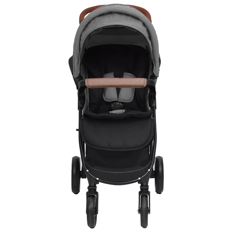 Load image into Gallery viewer, Vidaxl kinderwagen 2-in-1 staal lichtgrijs
