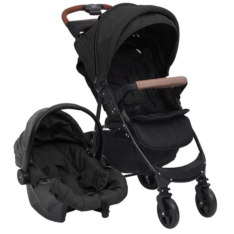 Load image into Gallery viewer, VidaXL Kinderwagen 3-in-1 staal antracietkleurig
