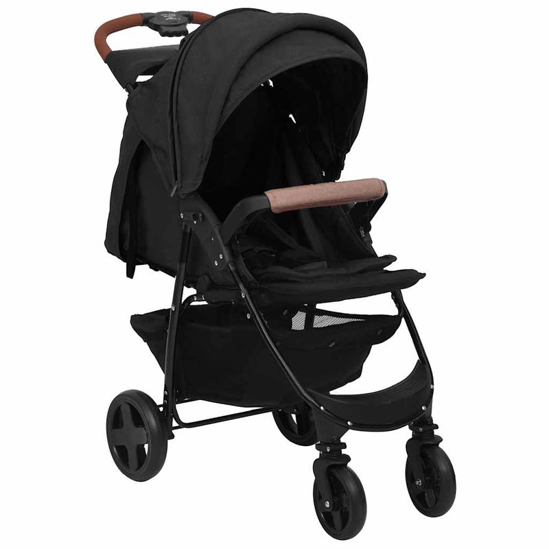 Load image into Gallery viewer, VidaXL Kinderwagen 3-in-1 staal antracietkleurig
