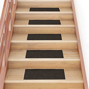 Vidaxl trapmatten zelfklevend 15 stuks 60x25 cm donkerbruin rechthoekig