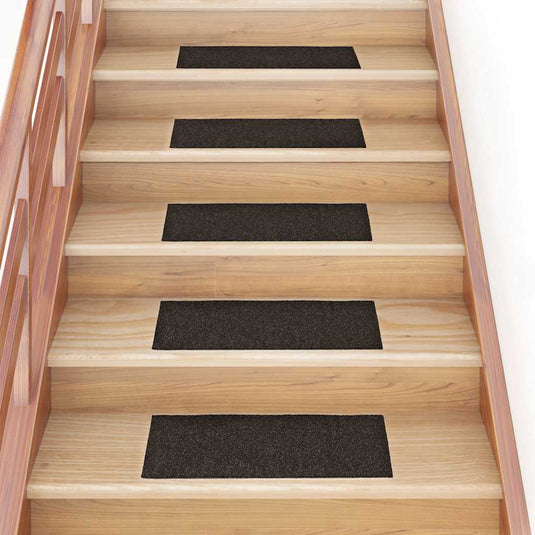 Vidaxl trapmatten zelfklevend 15 stuks 60x25 cm donkerbruin rechthoekig
