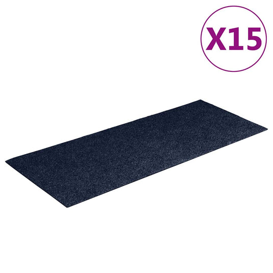 Vidaxl trapmatten zelfklevend 15 stuks 60x25 cm marineblauw rechthoekig