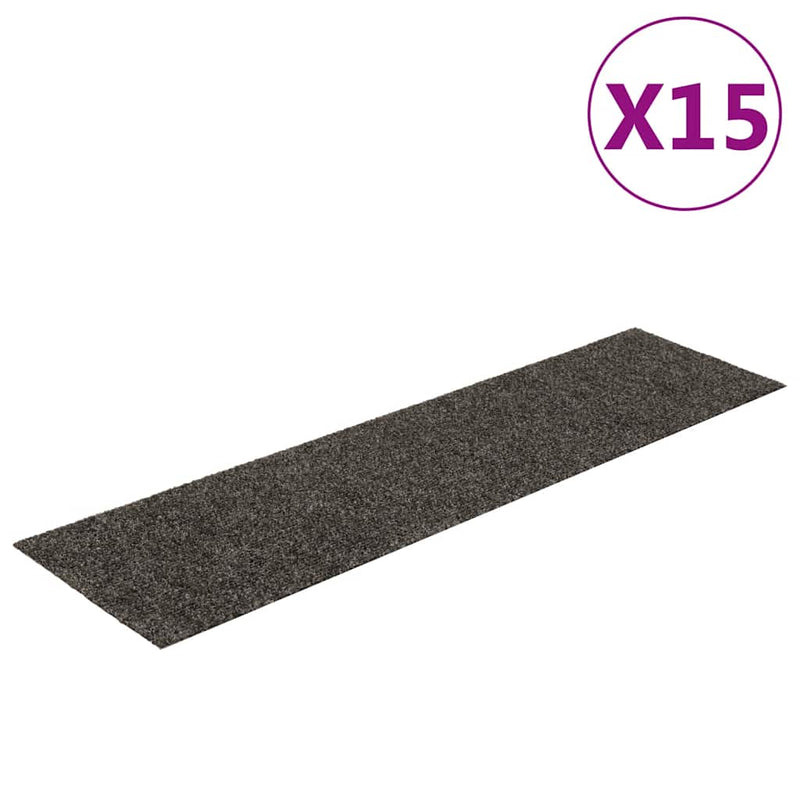 Afbeelding laden in galerijviewer, Vidaxl trapmatten zelfklevend 15 stuks 76x20 cm antraciet rechthoekig
