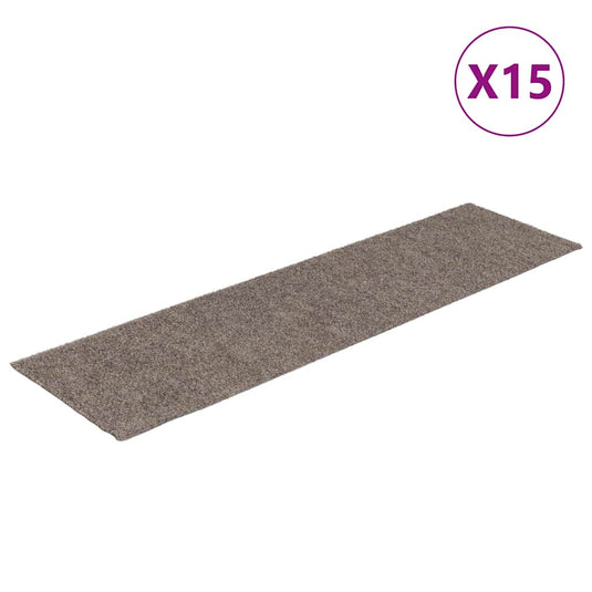 Vidaxl trapmatten zelfklevend 15 stuks 76x20 cm beige rechthoekig