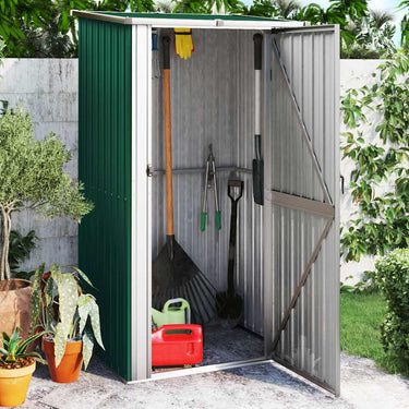Vidaxl tuinhuis groen 118,5x97x209,5 cm gegalvaniseerd staal