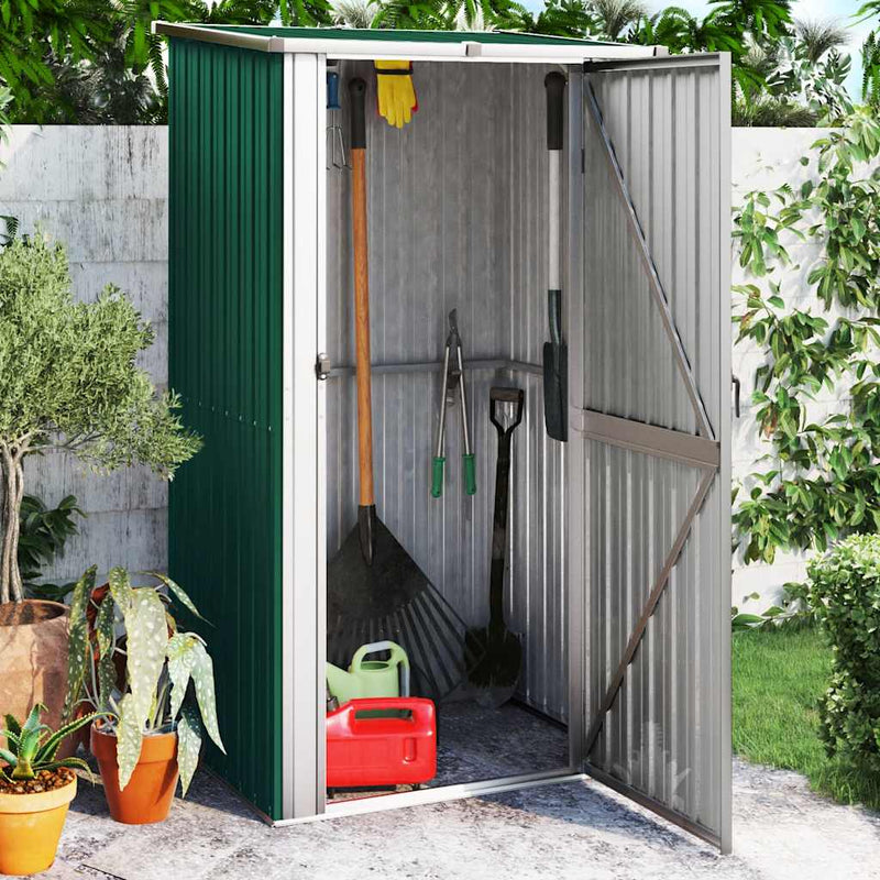 Load image into Gallery viewer, Vidaxl tuinhuis groen 118,5x97x209,5 cm gegalvaniseerd staal
