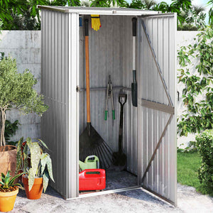 Vidaxl tuinschuur 118,5x97x209,5 cm gegalvaniseerd staal grijs
