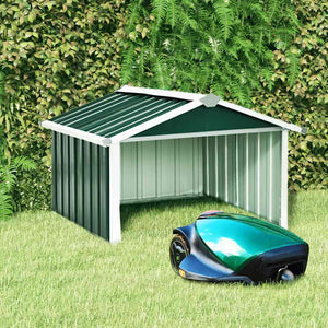 Vidaxl overkapping voor robotmaaier 92x97x63 cm staal groen