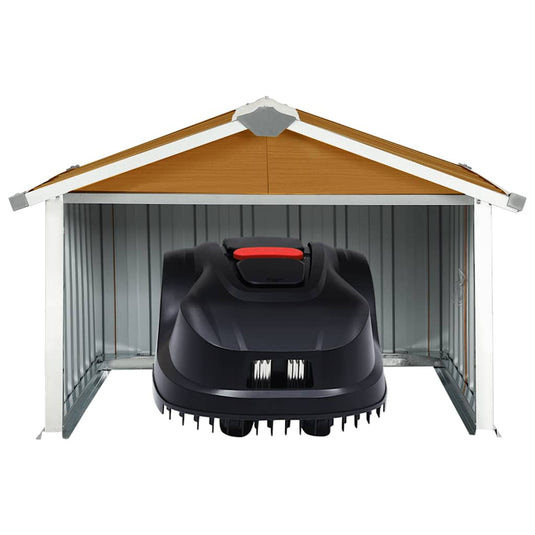 Vidaxl overkapping voor robotmaaier 92x97x63 cm staal bruin