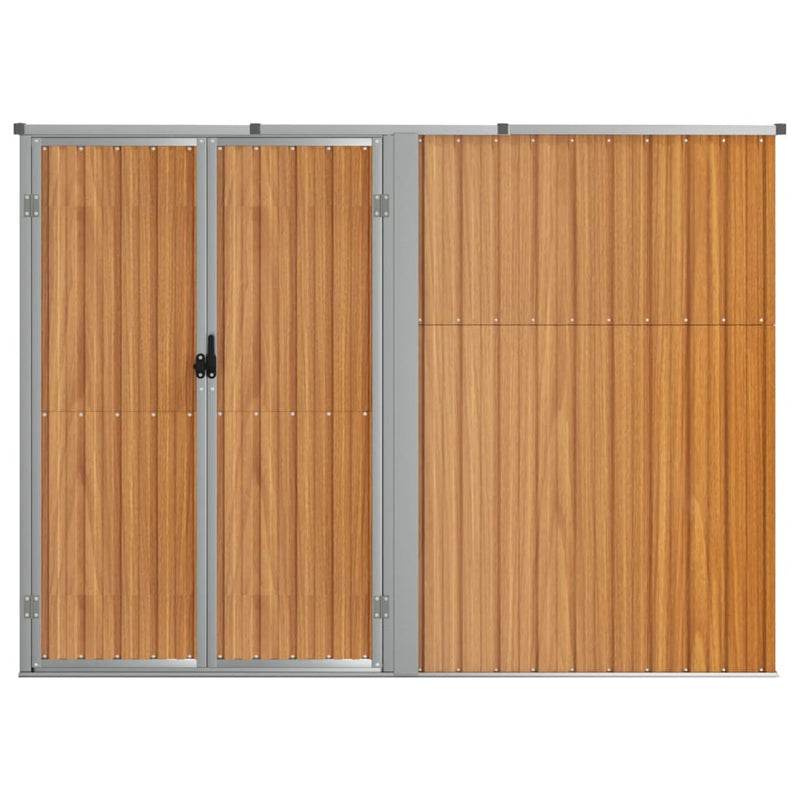 Load image into Gallery viewer, VidaXL Tuinschuur 225x89x161 cm gegalvaniseerd staal bruin
