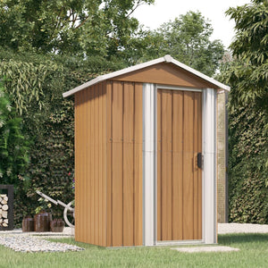 Vidaxl tuinhuis bruin 126x97,5x177 cm gegalvaniseerd staal