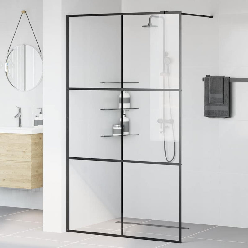 Load image into Gallery viewer, Vidaxl inloopdouchewand 115x195 cm esg-glas transparant en zwart
