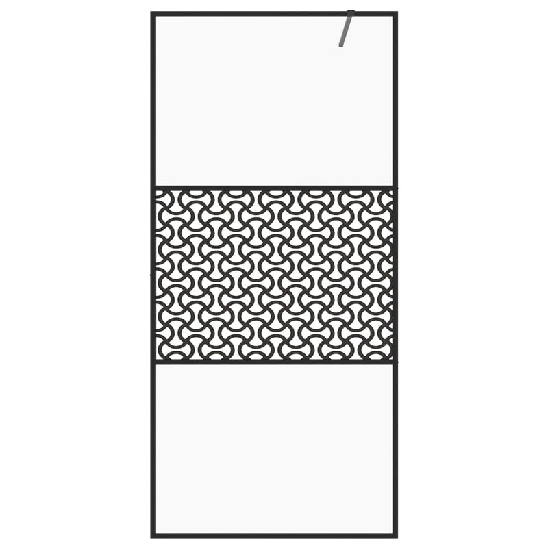 Load image into Gallery viewer, Vidaxl inloopdouchewand 100x195 cm esg-glas transparant en zwart
