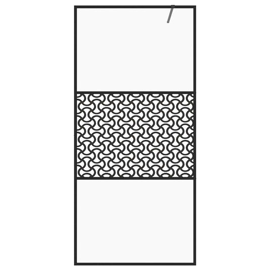 Vidaxl inloopdouchewand 115x195 cm esg-glas transparant en zwart