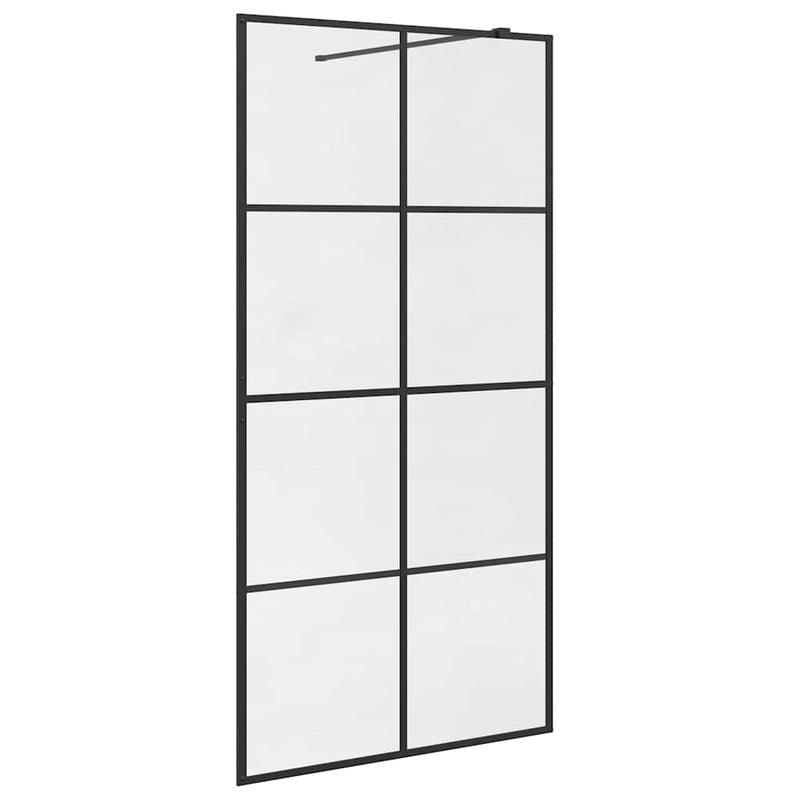 Load image into Gallery viewer, Vidaxl inloopdouchewand 100x195 cm esg-glas transparant en zwart
