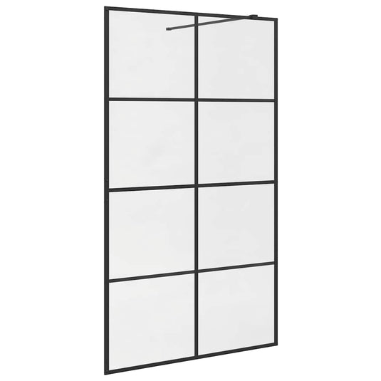Vidaxl inloopdouchewand 115x195 cm esg-glas transparant en zwart
