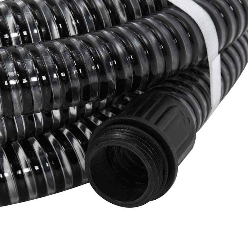 Load image into Gallery viewer, Vidaxl zuigslang met messing koppelingen 1,1'' 7 m pvc zwart
