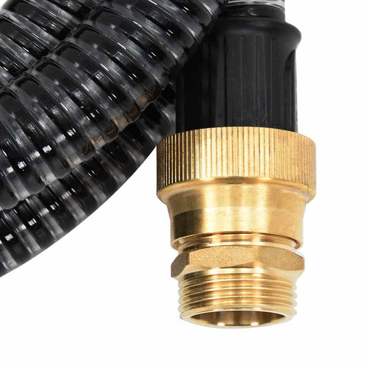 Vidaxl zuigslang met messing koppelingen 1,1'' 7 m pvc zwart