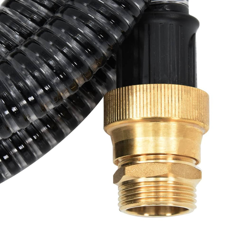 Load image into Gallery viewer, Vidaxl zuigslang met messing koppelingen 1,1'' 10 m pvc zwart
