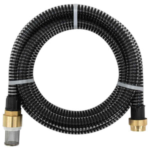 Vidaxl zuigslang met messing koppelingen 1,1'' 25 m pvc zwart