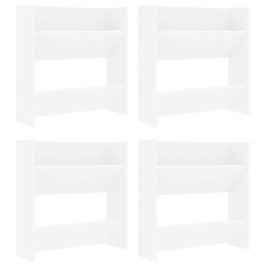 Vidaxl wandschoenenkasten 4 st 60x18x60 cm bewerkt hout wit