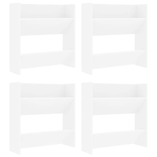 Vidaxl wandschoenenkasten 4 st 60x18x60 cm bewerkt hout wit