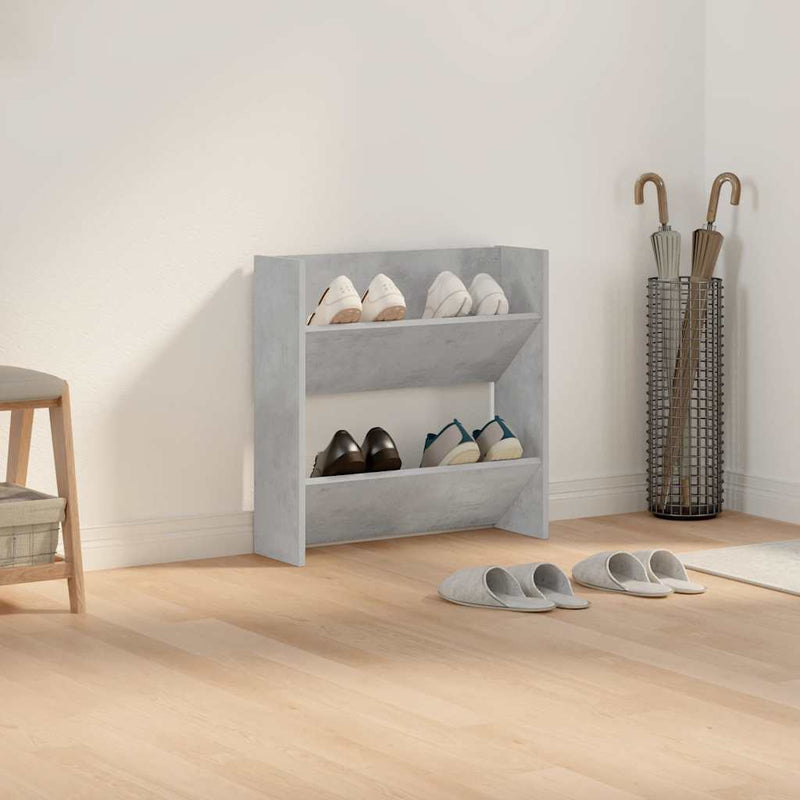 Laden Sie das Bild in Galerie -Viewer, Vidaxl wandschoenenkast 60x18x60 cm spaanplaat betongrijs
